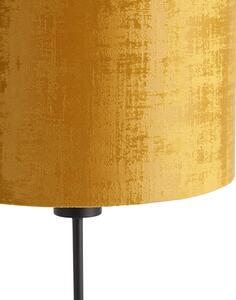 Asztali lámpa fekete bársony árnyalatú arany 25 cm állítható - Parte