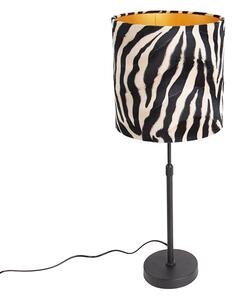 Asztali lámpa fekete árnyalatú zebra kivitel 25 cm-es állítható - Parte