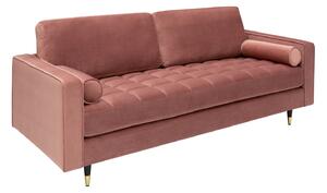 Design ülőgarnitúra Adan 225 cm rózsaszín bársony