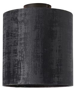 Mennyezeti lámpa matt fekete bársony árnyalatú fekete 25 cm - Kombinált