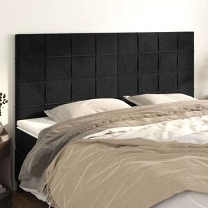 VidaXL Fekete Bársony Fejtámla - 4 db - 80x5x78/88cm