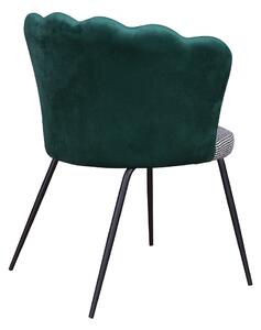 KONDELA Dizájn fotel, Art-deco, szövet smaragd/mintás, NELIN