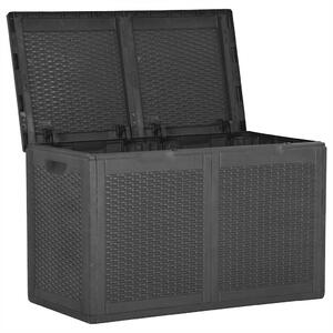 VidaXL fekete PP rattan kerti tárolóláda 180 L