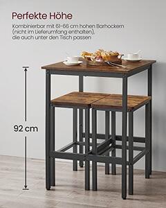 Konyhai bárasztal, rusztikus barna 60x60x90cm