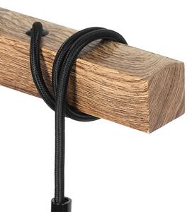 Ipari függő lámpa fa acélból 3 -könnyű - Gallow