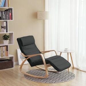 Hintaszék, nyírfából készült pihenő fotel, sötétszürke, natúr