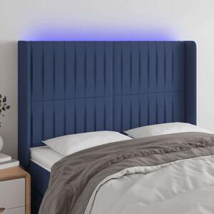 VidaXL Kék Szövet Fejtámla LED-del - 147x16x118/128cm