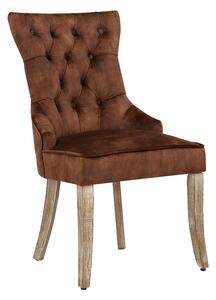 Design szék Queen bársony barna