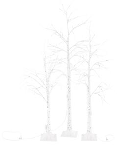 TEMPO-KONDELA INGEBORGA, qLED karácsonyi fák, 3 db-os szett, nyírfa