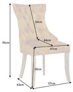 Design szék Queen bársony mustársárga