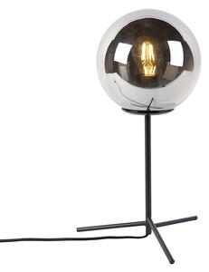 Art deco asztali lámpa fekete füstüveggel 45,5 cm - Pallon