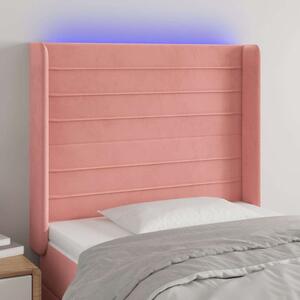 VidaXL rózsaszín bársony LED-es fejtámla 103x16x118/128 cm