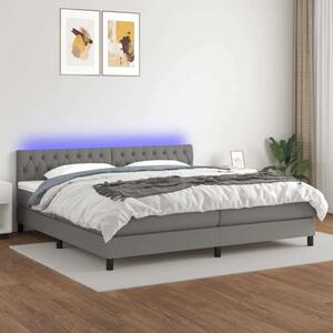 VidaXL LED-es Ágy - Rugós - Sötétszürke - 200x200 cm
