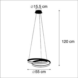 Design függőlámpa fekete 55 cm LED-del - Rowan