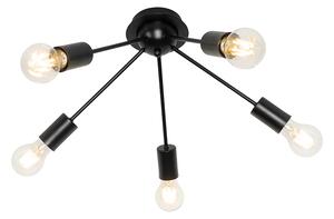 Art Deco mennyezeti lámpa, fekete, 5 fény - Facil