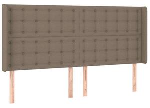 VidaXL Szövet Fejtámla Szárnyakkal - Bézs - 163x16x118/128cm