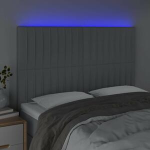 VidaXL világosszürke szövet LED-es fejtámla 144x5x118/128 cm