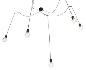 Design függőlámpa fekete 5-lámpás - Cavalux