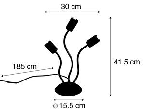 Design asztali lámpa fekete 3 fényes - Wimme