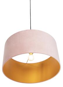 Lógó lámpa velúr árnyalatú rózsaszínrel, arany 50 cm - Kombinált