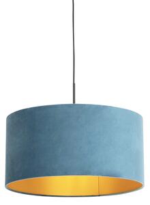 Függő lámpa velúr árnyalatú kék, arany 50 cm - Combi