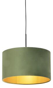 Lógó lámpa velúr árnyalatú zöld arannyal, 35 cm - kombinált