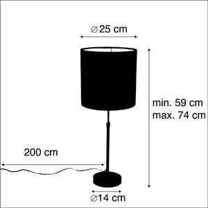 Asztali lámpa fekete, velúr árnyalatú pávával, arany, 25 cm - Parte