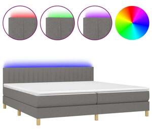 VidaXL LED-es Ágy - 200x200 cm - Sötétszürke