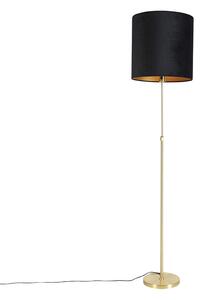 Állólámpa arany/bronz fekete bársony árnyékolóval 40/40 cm - Parte