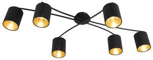 Modern mennyezeti lámpa, fekete, 6 lámpás - Lofty