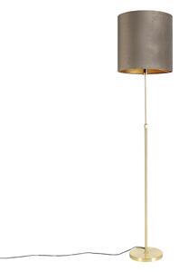 Állólámpa arany / sárgaréz bársony árnyalatú taupe 40/40 cm - Parte