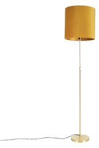 Állólámpa arany / sárgaréz bársony árnyalatú sárgával 40/40 cm - Parte