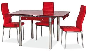 Kihúzható Asztal, Üveg GD-082 Piros