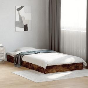 Füstös tölgy színű szerelt fa ágykeret matrac nélkül 100x200 cm
