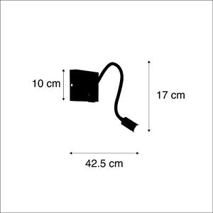 Modern rugalmas fali lámpa USB fekete - Zeno