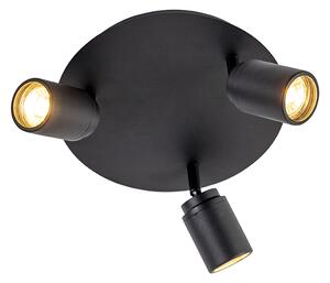 Modern fürdőszobai spot fekete, 3-lámpa IP44 - Ducha