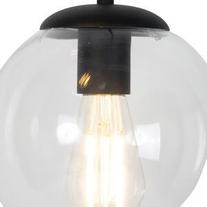 Art deco függesztett lámpa fekete 3-lámpa - Pallon