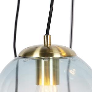 Art deco függesztett lámpa sárgaréz 7-lámpa - Pallon