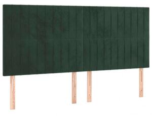 VidaXL 4 db sötétzöld bársony fejtámla 80 x 5 x 78/88 cm
