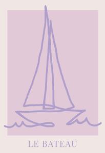 Illusztráció Le Bateau Purple, Rose Caroline Grantz, (30 x 40 cm)