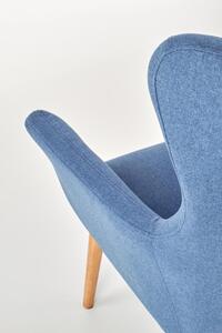 Kárpitozott Fotel, Fa lábakkal Cotto Kék, Sz73xM76xM99 cm