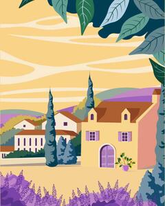 Illusztráció Provence, France travel poster, Kristina Bilous, (30 x 40 cm)