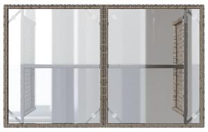 VidaXL szürke polyrattan üveglapos kerti asztal 110x68x70 cm