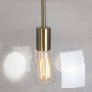 Modern függesztett lámpa sárgaréz füstüveggel 50 cm - golyó