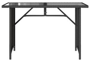VidaXL fekete polyrattan üveglapos kerti asztal 110x68x70 cm