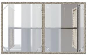 VidaXL szürke polyrattan üveglapos kerti asztal 110x68x70 cm