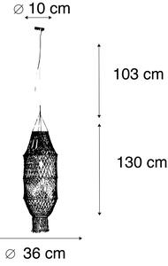 Retro függesztett lámpa makramé árnyalattal 130 cm - Húr