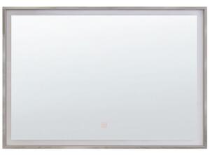 Ezüst falitükör beépített LED világítással 80 x 60 cm ARGENS