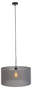 Modern függőlámpa fekete, szürke árnyalattal 50 cm - Combi 1