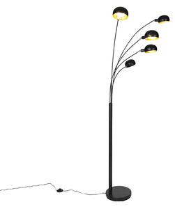 Design állólámpa fekete 5-lámpa - hatvanas évek